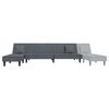 vidaXL Schlafsofa in L-Form Dunkelgrau 255x140x70 cm Samt