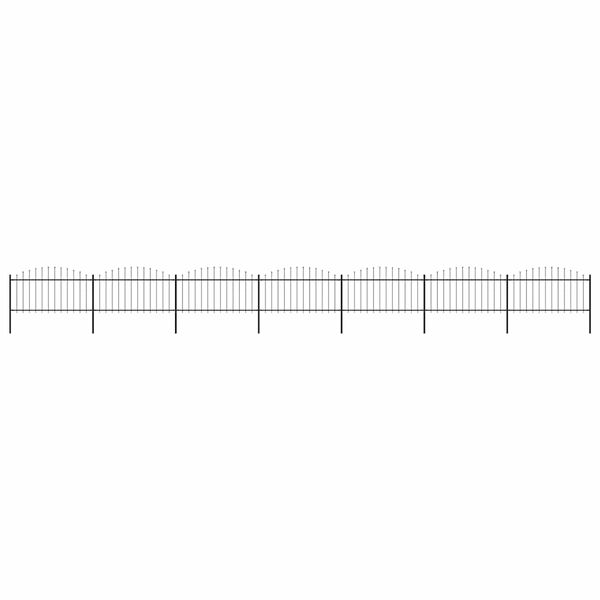 vidaXL Gartenzaun mit Speerspitze Stahl 1248 x 150 cm Schwarz