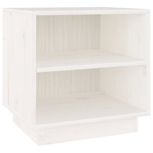 vidaXL Nachttisch Wei&szlig; 40x34x40 cm Massivholz Kiefer