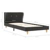 vidaXL Bett Dunkelgrau Leinen 90x200 cm