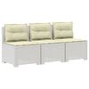 vidaXL 3-Sitzer Garten Sofa mit Kissen Rattan-Look 3-Sitzer PP Wei&szlig;