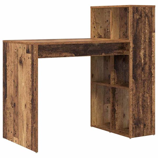 vidaXL Tisch mit Regal Altholz 108 x 55 x 103,5 cm Holzwerkstoff