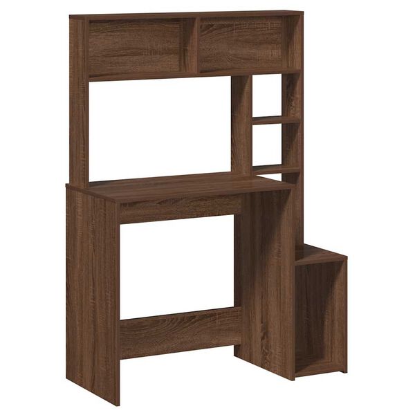 vidaXL Schreibtisch mit Regal Braun Eichen-Optik 100x45x140 cm