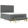 vidaXL Boxspringbett mit Matratze Dunkelgrau 140 x 190 cm Stoff