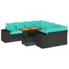 vidaXL 9-tlg. Garten-Sofagarnitur mit Kissen Schwarz Poly Rattan