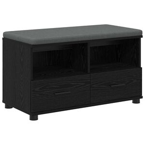 vidaXL Flurbank mit Kissen mit Regal Schwarze Eiche 80 x 38 x 46 cm