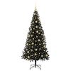 vidaXL Weihnachtsbaum mit 300 LEDs mit St&auml;nder Schwarz 210 cm PVC