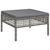 vidaXL 3-tlg. Garten-Lounge-Set mit Kissen Grau Poly Rattan