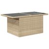 vidaXL 7-tlg. Garten-Sofagarnitur mit Kissen Beige Poly Rattan