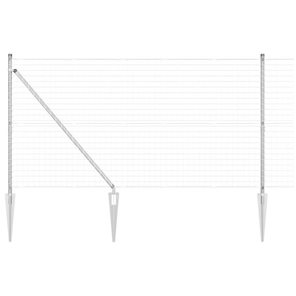 vidaXL Zaun mit Pfosten Silber 1,4 x 10 m Stahl