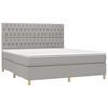 vidaXL Boxspringbett mit Matratze Hellgrau 180x200 cm Stoff