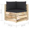 vidaXL 3-Sitzer Outdoor-Sofa mit Kissen Gr&uuml;n Impr&auml;gniertes Holz