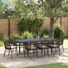 vidaXL Garten Essgruppe 9 pcs Braun Poly-Rattan
