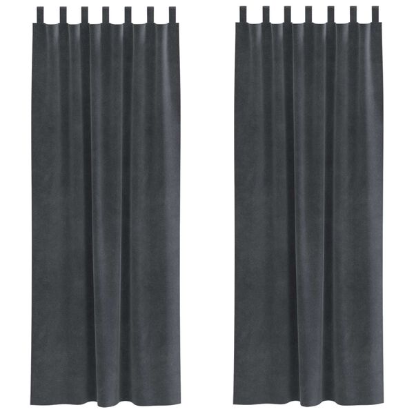 vidaXL Verdunkelungsvorh&auml;nge 2 pcs Hellgrau 140 x 245 cm Samt