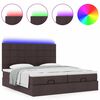 vidaXL Ottoman-Bett mit Matratzen & LEDs Dunkelbraun 160x200 cm Stoff