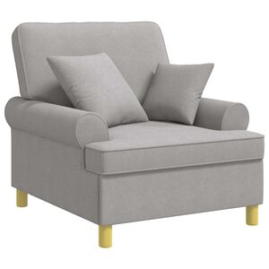 vidaXL XL-Sessel mit Kissen Wolkengrau Stoff
