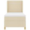 vidaXL Boxspringbett mit Matratze mit Kopfteil Creme 200 x 90 cm Stoff