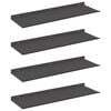 vidaXL Schwebendes Regal 4 pcs Schwarz 60 x 18 x 2,5 cm Stahl