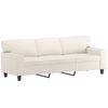 vidaXL 3-Sitzer-Sofa mit Hocker Creme 180 cm Kunstleder