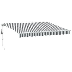 vidaXL Markise Automatisch mit LED Anthrazit & Wei&szlig; 350x250 cm