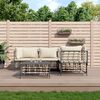 vidaXL 5-tlg. Garten-Lounge-Set mit Kissen Anthrazit Poly Rattan