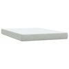 vidaXL Boxspringbett mit Matratze Hellgrau 140x220 cm Samt