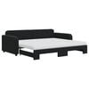 vidaXL Tagesbett Ausziehbar mit Matratzen Schwarz 90x200 cm Samt