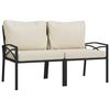 vidaXL Gartenst&uuml;hle mit Sandfarbigen Kissen 2 Stk. 62x75x79 cm Stahl