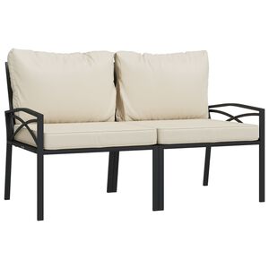 vidaXL Gartenst&uuml;hle mit Sandfarbigen Kissen 2 Stk. 62x75x79 cm Stahl