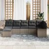 vidaXL Gartensofa-set mit Kissen 7 pcs Grau Poly-Rattan