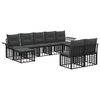 vidaXL Outdoor-Sofagarnitur 9 pcs Schwarz und Dunkelgrau Polyester