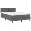 vidaXL Boxspringbett mit Matratze Dunkelgrau 160 x 200 cm Stoff