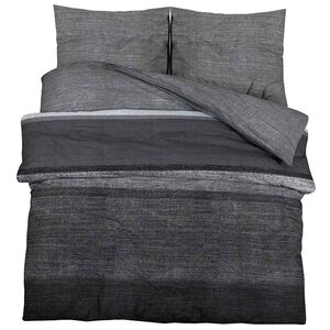 vidaXL Bettw&auml;sche-Set Dunkelgrau und Schwarz 220x240 cm Baumwolle