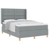 vidaXL Boxspringbett mit Matratze Hellgrau 140 x 190 cm Stoff