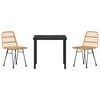vidaXL Garten Essgruppe 5 pcs Schwarz Poly Rattan