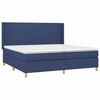 vidaXL Boxspringbett mit Matratze & LED Blau 200x200 cm Stoff