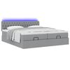 vidaXL Ottoman-Bett mit Matratzen & LEDs Hellgrau 180x200 cm Stoff