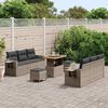 vidaXL Gartensofa-set mit Kissen 9 pcs Grau Poly-Rattan