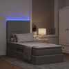 vidaXL Bett mit Stauraum und LED mit LED Taupe 90 x 200 cm Polyester