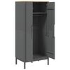 vidaXL Kleiderschrank FLORO Grau 77x53x171 cm Massivholz Kiefer