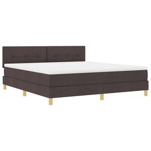 vidaXL Boxspringbett mit Matratze Dunkelbraun 180 x 200 cm Stoff
