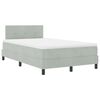 vidaXL Boxspringbett mit Matratze Hellgrau 120 x 200 cm Samt