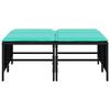 vidaXL Gartenhocker mit Kissen 4 Stk. Schwarz Poly Rattan