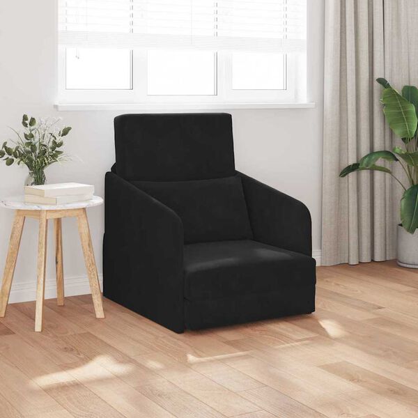 vidaXL Schlafsofa Schwarz 65 x 80 x 83 cm Samt