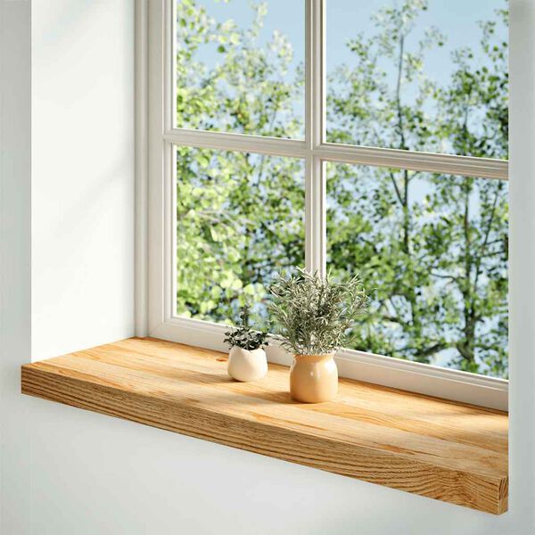 vidaXL Fensterb&auml;nke 2 Stk. Hellbraun 80x30x2 cm Massivholz Eiche
