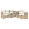 vidaXL Sofa Set 7 stk. Beige und Cremewei&szlig; Polyrattan und Stahl
