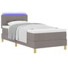 vidaXL LED Boxspringbett mit Matratze mit LED Taupe 100 x 200 cm Stoff
