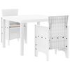 vidaXL Garten Essgruppe 3 pcs Wei&szlig; Polypropylen