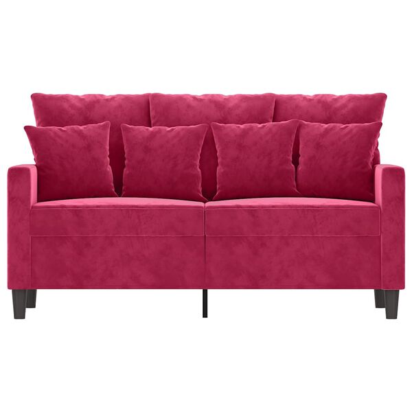 vidaXL 2-Sitzer-Sofa Weinrot 120 cm Samt