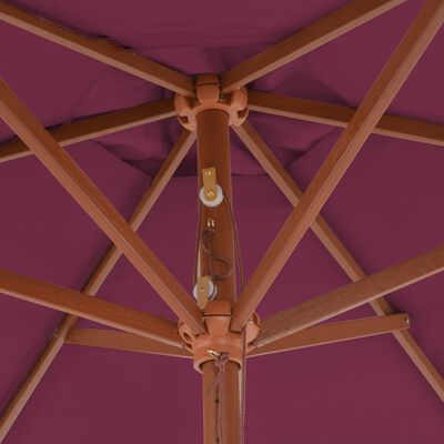 vidaXL Sonnenschirm mit Holz-Mast 270 cm Bordeauxrot